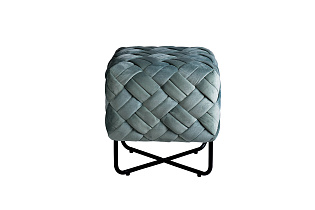 Пуф из плетеного велюра мятный 1 (превью)