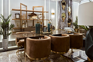 Стул на металлическом каркасе светло-коричневый