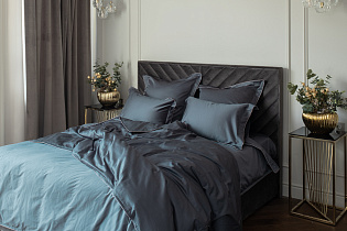 Простыня сатиновая на резинке 90х200х22см зеленая