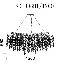 Люстра со стеклянными подвесами золото