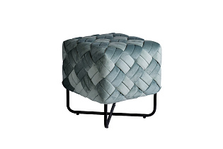 Пуф из плетеного велюра мятный 2 (превью)