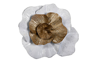 Декор настенный "Цветок" бело-золотой