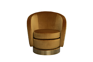 Кресло Napoli вращающееся велюровое с принтом