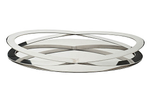 Поднос овальный зеркальный/серебро