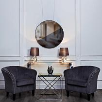 Столик журнальный квадратный с прозрачным стеклом (цвет хром)