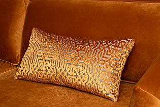 Диван Trevi трехместный раскладной оранжевый с кантом