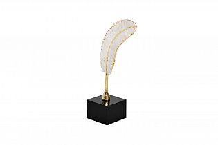 Статуэтка "Белое перо с золотом" 27см на подставке