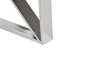 Столик журнальный квадратный с прозрачным стеклом (цвет хром)