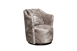 Кресло Верона(Verona) вращающееся вельвет принт "Листья"
