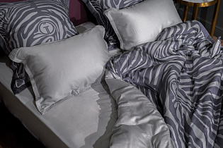 Комплект постельного белья "Саванна" серый евро с наволочками 70х70см