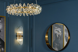 Люстра подвесная стекло прозрачное/латунь