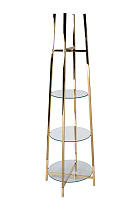 Стеллаж прозрачное стекло/золото