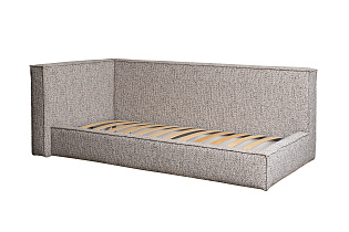 Кровать Руна(Runa) детская угловая с подъемным механизмом шенилл серый