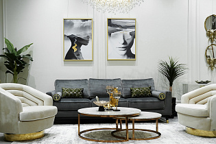 Кресло вращающееся велюровое кремовое 7 (превью)