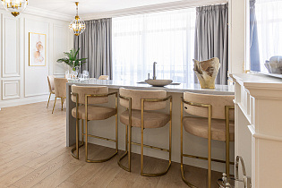 Стул барный велюровый бежевый/матовое золото 8 (превью)