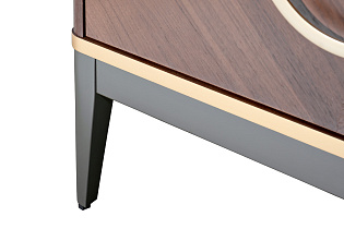 Тумбочка прикроватная с 2-мя ящиками темный шпон