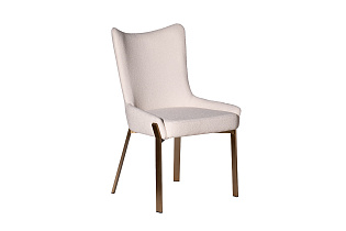 Стул обеденный букле белый/бронза