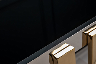 Стол журнальный черное стекло/хром/золото