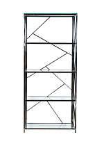 Стеллаж с прозрачным стеклом (хром)