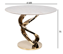 Стол обеденный белый/золото