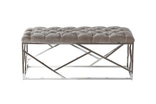 Банкетка серая велюровая