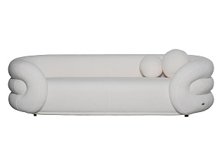 Диван Amelia трехместный белый искусственный мех