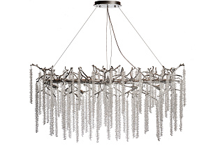 Люстра со стеклянными подвесками цвет серебро