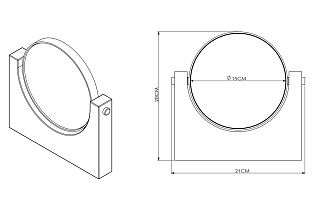 Зеркало настольное на подставке