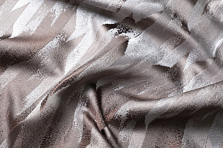 Ткань портьерная КАСКАДА (CASCADA) с коричневым