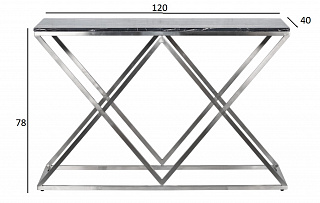 Консоль искусственный черный мрамор/мат.хром