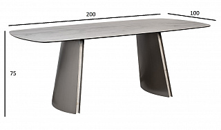 Стол обеденный прямоугольный керамический белый