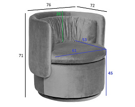 Кресло поворотное велюровое кремовое