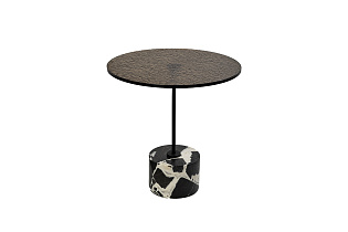 Столик журнальный стекло/черный мрамор