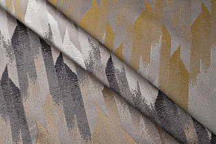 Ткань портьерная КАСКАДА (CASCADA) с золотым