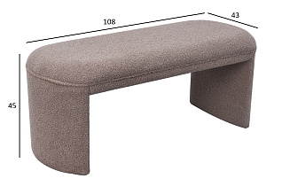 Банкетка ТЕДДИ (TEDDY) коричнево-серая