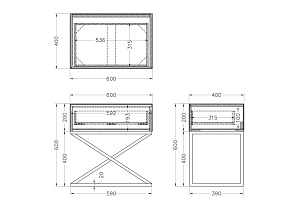 Тумбочка зеркальная с выдвижным ящиком 9 (превью)