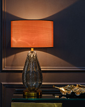 Лампа настольная серо-зеленое стекло (коричневый плафон) 2 (превью)