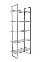 Стеллаж прозрачное стекло/хром