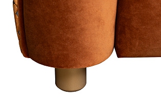 Диван Trevi трехместный раскладной оранжевый с кантом