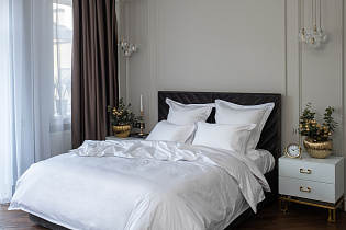 Пододеяльник сатиновый «Грёзы» 215х150см белый 1 (превью)