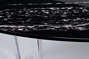 Стол журнальный овальный черный/хром 3 (превью)