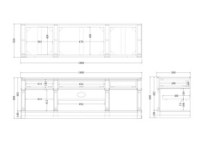Тумба под телевизор с зеркальным фасадом