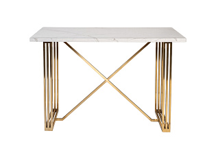 Стол-консоль белый/золото