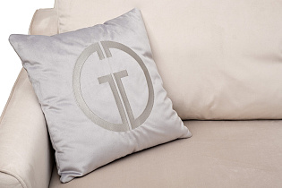 Диван Портофино(Portofino) двухместный раскладной светло-серый с кантом