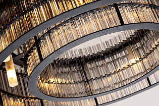 Люстра подвесная прозрачное стекло/черный металл