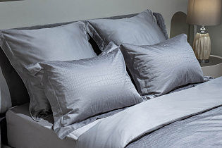 Пододеяльник сатиновый жаккард "Змейка" 200х220см серый