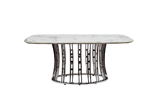 Стол обеденный светло-серый (искусственный камень)