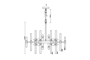 Люстра Serena прозрачное стекло/золото
