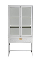 Шкаф-витрина с 2-мя стеклянными фасадами с консолью бежевый