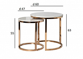 Набор из 2х журнальных столиков (искусственный мрамор)